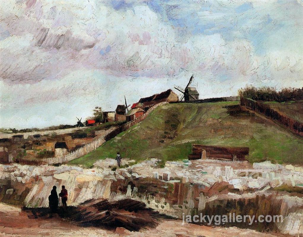 Montmartre the Quarry and Windmills, Van Gogh painting